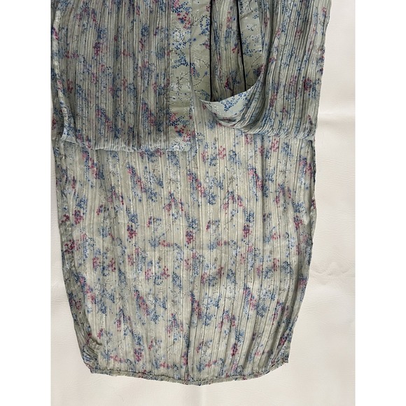 Code X Mode Floral Mint Sheer Open Cardigan Duster Small Peignoir Boho Fairy - Picture 5 of 8